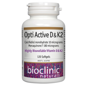 Bioclinic Naturals Opti Active D & K2 120 Capsules 10% off RRP at HealthMasters Bioclinic Naturals