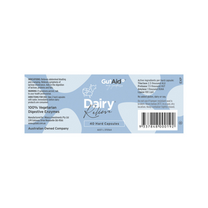 GutAid Dairy Relieve 40caps 15% off RRP at HealthMasters GutAid Label