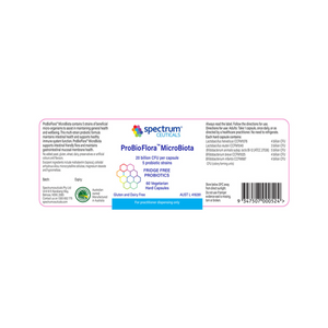 Spectrumceuticals ProBioFlora MicroBiota 60vc  10% off RRP at HealthMasters Spectrumceuticals Label