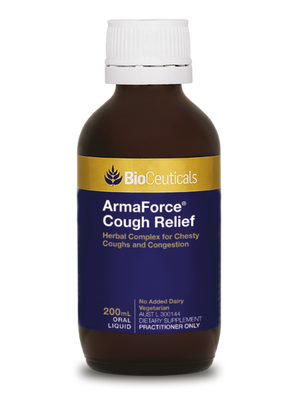 BioCeuticals ArmaForce Cough Relief 200mL 10% off RRP at HealthMasters BioCeuticals