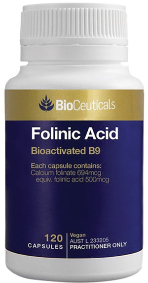 BioCeuticals Folinic Acid 120 caps 10% off RRP at HealthMasters BioCeuticals