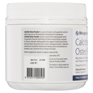 Metagenics Calcitite Osteo Powder Passionfruit 234g 10% off RRP | HealthMasters Metagenics Information