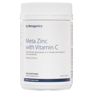 Metagenics Meta Zinc with Vitamin C Raspberry 228g 10% off RRP | HealthMasters Metagenics