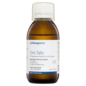 Metagenics Zinc Tally Liquid 100 mL 10% off RRP | HealthMasters Metagenics