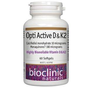 Bioclinic Naturals Opti Active D and K2 60 Capsules 10% off RRP at HealthMasters Bioclinic Naturals
