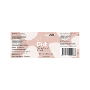 GutAid Gut Relieve 180caps 15% off RRP at HealthMasters GutAid Label