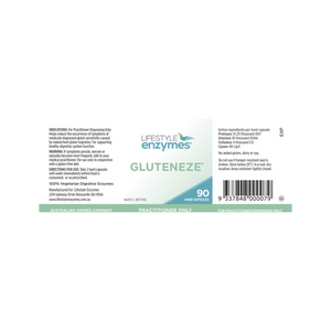 Lifestyle Enzymes Gluteneze 90caps 15% off RRP at HealthMasters Lifestyle Enzymes Label
