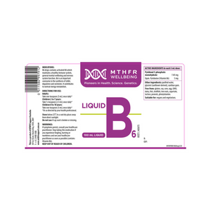 MTHFR Wellbeing B6 Liquid 100ml  10% off RRP at HealthMasters MTHFR Wellbeing Label