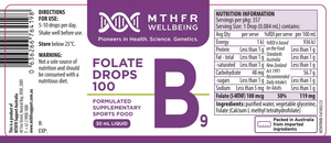 MTHFR Wellbeing Methylfolate B9 Drops 100 30mL 10% off RRP at HealthMasters MTHFR Wellbeing Label