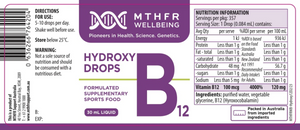 MTHFR Wellbeing Hydroxy B12 Drops 10% off RRP at HealthMasters MTHFR Wellbeing Label