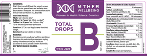 MTHFR Wellbeing Total B Drops 100ml 10% off RRP at HealthMasters MTHFR Wellbeing Label