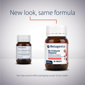 Metagenics Bio Q-Absorb Ubiquinol 30 Capsules 10% off RRP at HealthMasters Metagenics New Label