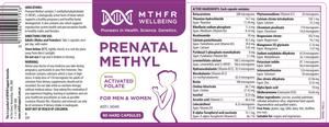 Prenatal Methyl 90 Caps 10% off RRP at HealthMasters MTHFR Wellbeing Label