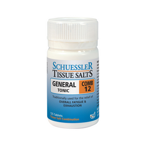 Schuessler Tissue Salts Comb 12 General Tonic 125 Tablets 10% off RRP at HealthMasters Schuessler Tissue Salts