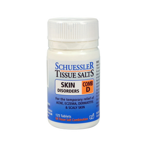 Schuessler Tissue Salts Comb D (Skin Disorders) 125tabs 10% off RRP at HealthMasters Schuessler Tissue Salts
