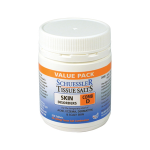 Schuessler Tissue Salts Comb D (Skin Disorders) 250tabs 10% off RRP at HealthMasters Schuessler Tissue Salts