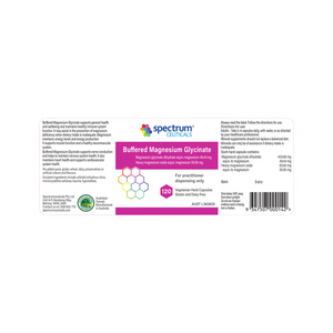 Spectrumceuticals Buffered Magnesium Glycinate 10% off RRP at HealthMasters Spectrumceuticals Label