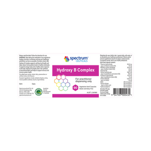Spectrumceuticals Hydroxy B Comp 10% off RRP at HealthMasters Spectrumceuticals Ingredients
