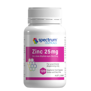 Spectrumceuticals Zinc 25mg 120 Caps 10% off RRP at HealthMasters Spectrumceuticals