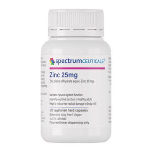 Spectrumceuticals Zinc 25mg 120 caps 10% off RRP at HealthMasters Spectrumceuticals 