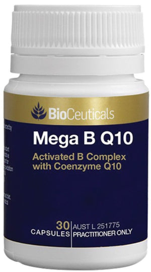 BioCeuticals Mega B Q10 30 soft caps 10% off RRP at HealthMasters BioCeuticals