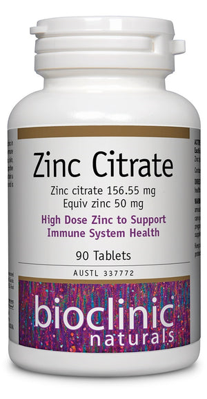 Bioclinic Naturals Zinc Citrate 90tabs 10% off RRP at HealthMasters Image