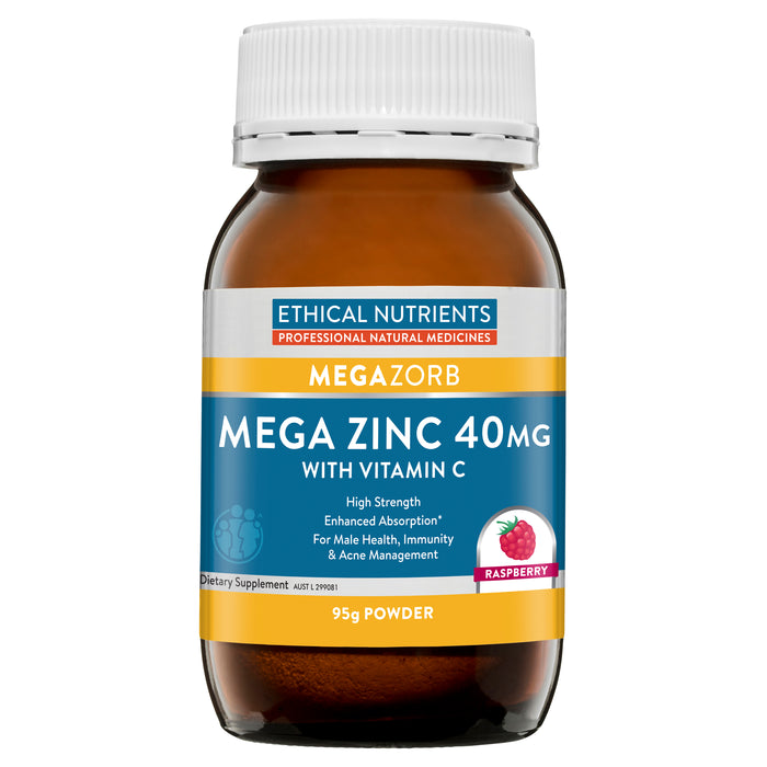 Ethical Nutrients MEGAZORB Mega Zinc Powder 40mg Raspberry 95g