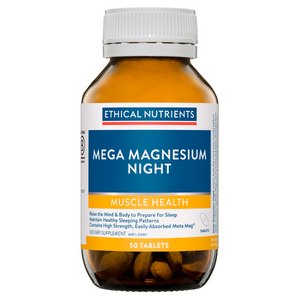 Ethical Nutrients Mega Magnesium Night 50 Tabs 20% off RRP at HealthMasters Ethical Nutrients
