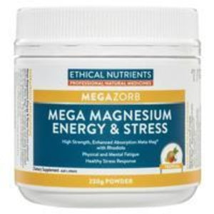 Ethical Nutrients MEGAZORB Mega Magnesium Energy and Stress 230g Front