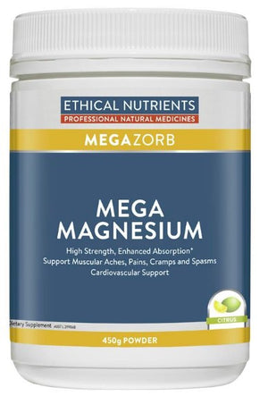 Ethical Nutrients MEGAZORB Mega Magnesium Powder (Citrus) 450g  | HealthMasters