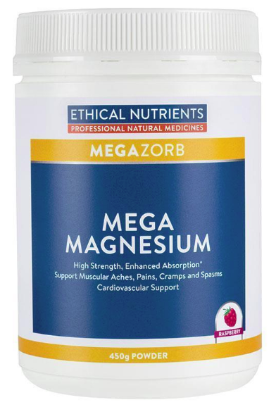 Ethical Nutrients MEGAZORB Mega Magnesium Powder Raspberry 450g