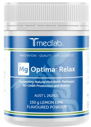 Medlab Mg Optima Relax Lemon Lime Flavoured 150g 10% off RRP at HealthMasters Medlab