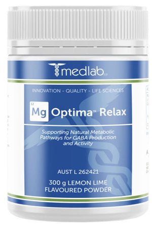 Medlab Mg Optima Relax Lemon Lime 300g 10% off RRP at HealthMasters Medlab