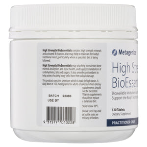 Metagenics High Strength BioEssentials 120 Tabs 10% off RRP | HealthMasters Metagenics Information