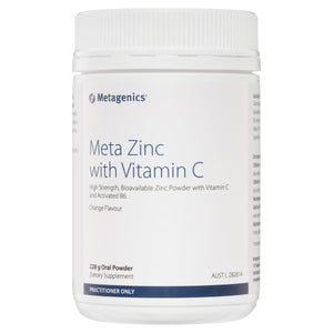 Metagenics Meta Zinc With Vitamin C Orange 228g 10% off RRP | HealthMasters Metagenics