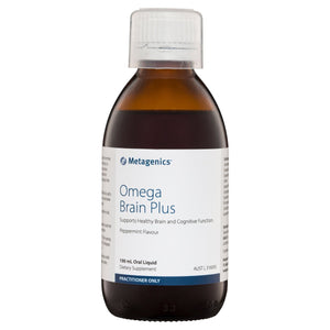 Metagenics Omega Brain Plus Oral Liquid Peppermint 190mL 10% off RRP | HealthMasters Metagenics