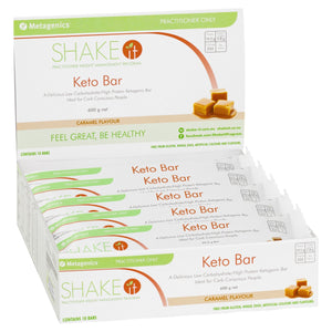 Metagenics Shake It Keto Bar Caramel 10 Pack 10% off RRP | HealthMasters Metagenics