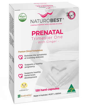 NaturoBest Prenatal Trimester One with Ginger 120caps 20% off RRP at HealthMasters NaturoBest