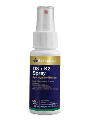 BioCeuticals D3 + K2 Spray 50mL liquid 10% off RRP | HealthMasters BioCeuticals